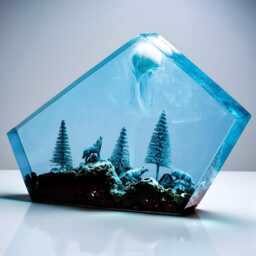 Moonlight Wolf Resin Lamp Forest Led Night Light - thumbnail 3