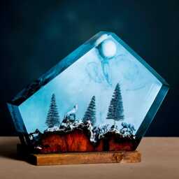 Moonlight Wolf Resin Lamp Forest Led Night Light