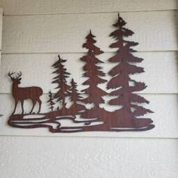 Bear in The Woods Rustic Wilderness Art Recycled Steel Home Decor Bears & Trees - thumbnail 4
