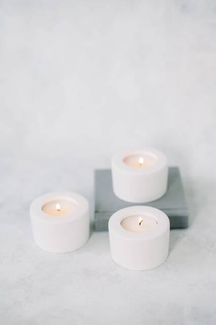 Cylinder Concrete Tea Light Candle Holder - image 1