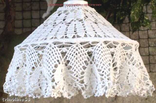 Hand-Crocheted Ceiling Pendant Light, French Craftsmanship, Created By Sylvette Raisonnier, Frou-Frou Model, 30 - image 1