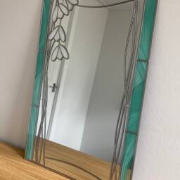 Mirror Snowdrop Over Mantle Stained Glass Effect 61 X 41cm Art - thumbnail 2