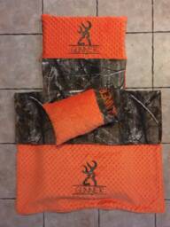 Custom Appliqued Camo Nap Mat Cover, Blanket, Pillow & Case