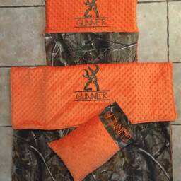 Custom Appliqued Camo Nap Mat Cover, Blanket, Pillow & Case - thumbnail 2