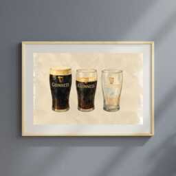 Guinness Glass Watercolour Print - Three Pints Wall Art Lover Vintage -Guinness - thumbnail 3