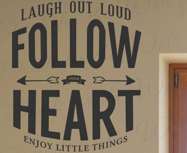 Laugh Follow Your Heart Enjoy Little Things Inspirational Motivational Inspiring Funny Humor Goals Family Home Room Wall Decal Vinyl Art Q95 - image 1