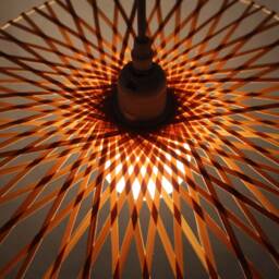 Round Bamboo Pendant Light Rustic Modern Lighting - Diameter 35 cm/45cm 55 - thumbnail 2