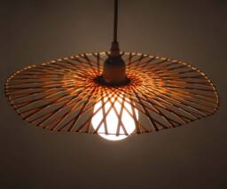 Round Bamboo Pendant Light Rustic Modern Lighting - Diameter 35 cm/45cm 55 - thumbnail 1