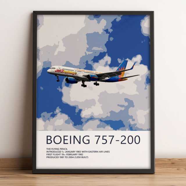 Jet2 Boeing 757 Print Jet2Holidays, Aviation Art, Airliner Art Prints, Pilot Gift, Poster, Airline Decor - image 1