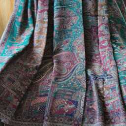 Luxury Boiled Pure Merino Wool Reversible Sofa Or Bed Throws For Ultimate Comfort & Style - Classic Indian Floral Paisley in Green & Red - thumbnail 3