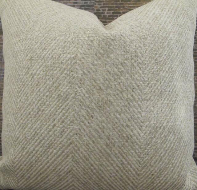 3Bm Designer Pillow Cover Lumbar - Tonal Herringbone Oatmeal - image 1