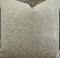 3Bm Designer Pillow Cover Lumbar - Tonal Herringbone Oatmeal - thumbnail 1