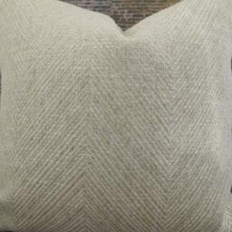 3Bm Designer Pillow Cover Lumbar - Tonal Herringbone Oatmeal - thumbnail 2
