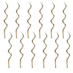 Gold Curly Birthday Candles With Holders - Pack Of 12 Elegant Spiral Cake For Birthdays, Parties & Celebrations - thumbnail 1
