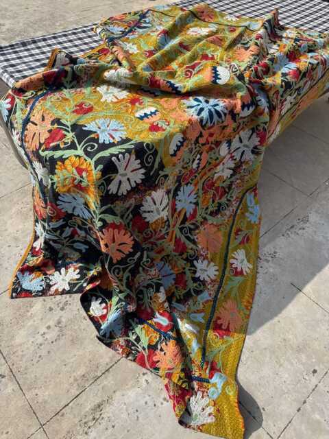 Luxury Cotton Kantha Suzani Quilt Decorative Bedspread - image 1