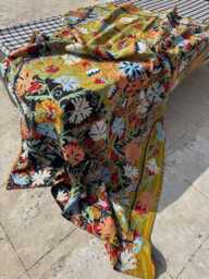 Luxury Cotton Kantha Suzani Quilt Decorative Bedspread - thumbnail 1