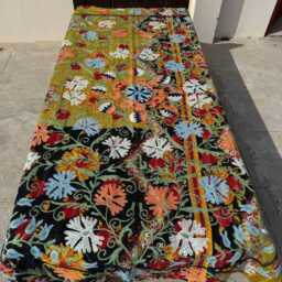 Luxury Cotton Kantha Suzani Quilt Decorative Bedspread - thumbnail 2