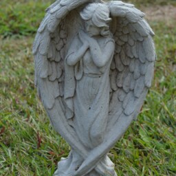 Solid Concrete Angel Garden Statue Memorial Antique Style - thumbnail 2