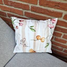 Oilcloth Cushion - Outdoor Fabulous Home, Garden & Lounge Decoration - Pattern Early Bloomers in Three Different Sizes - thumbnail 2