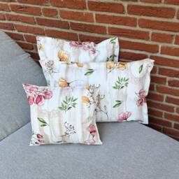 Oilcloth Cushion - Outdoor Fabulous Home, Garden & Lounge Decoration - Pattern Early Bloomers in Three Different Sizes - thumbnail 1