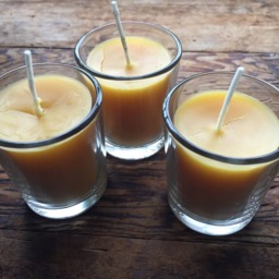 Hand Poured Beeswax Votive Candle 100% Wisconsin With Glass Holder - thumbnail 2