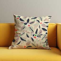 Neutral Floral Cushion Cover, Paint Effect Abstract Leaves & Flowers Throw Pillow Botanical Minimalist Decor - thumbnail 2