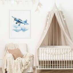 Airplane Poster, Plane Aviation Wall Art, Vehicle Prints, Boys Room Kids Decor, Watercolor Art - thumbnail 3