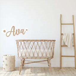 Personalised Name Flower Wall Art Daisy Decor Girls Room Sign Wooden Nursery Floral Bedroom - thumbnail 3