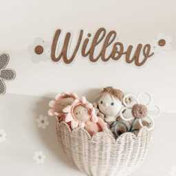 Personalised Name Flower Wall Art Daisy Decor Girls Room Sign Wooden Nursery Floral Bedroom - thumbnail 2