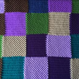 Hand Knitted Squares Afghancolorful Knitting Blanket - thumbnail 3