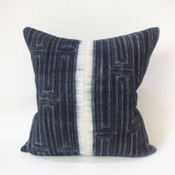 Indigo Mudcloth Pillow Cover, African Textile Pillow, Boho Throw, Lumbar Or Square - thumbnail 2