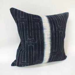 Indigo Mudcloth Pillow Cover, African Textile Pillow, Boho Throw, Lumbar Or Square - thumbnail 3