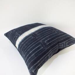 Indigo Mudcloth Pillow Cover, African Textile Pillow, Boho Throw, Lumbar Or Square - thumbnail 4