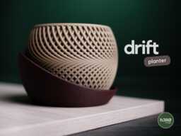 Modern Minimalist Planter With Plate, 3D Printed Indoor Plant Pot, Drift - thumbnail 1