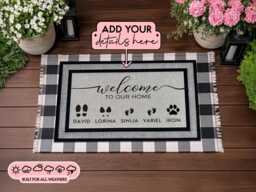 Custom Family Name Outdoor Rug, Waterproof Porch Entrance Mat - thumbnail 1