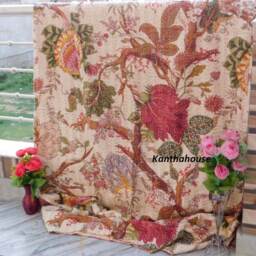 Indian Handmade Kantha Quilt Bedspread Throw Cotton Blanket Gudari Queen Bedcover & Twin - thumbnail 3