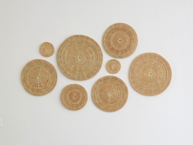 Woven Rattan Wall Decor Set - Seagrass Winnowing Plates, Of 8 - image 1