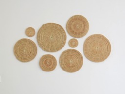 Woven Rattan Wall Decor Set - Seagrass Winnowing Plates, Of 8 - thumbnail 1
