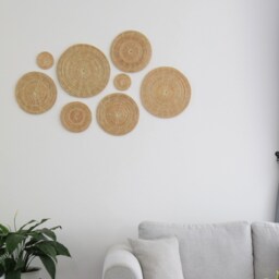 Woven Rattan Wall Decor Set - Seagrass Winnowing Plates, Of 8 - thumbnail 3