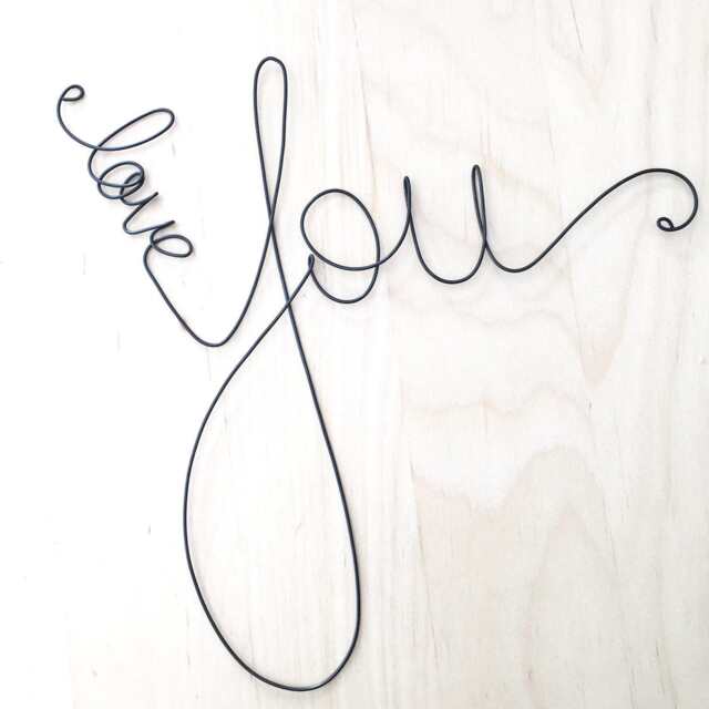 Love You Sign Wire Wall Art, Handmade Metal Decor