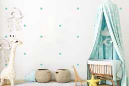Round Wall Stickers 1.25 Inches in Diameter - Nursery & Baby Decor Choice Of Vinyl Colors 32 Art Set - thumbnail 1