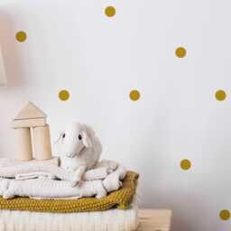 Round Wall Stickers 1.25 Inches in Diameter - Nursery & Baby Decor Choice Of Vinyl Colors 32 Art Set - thumbnail 3