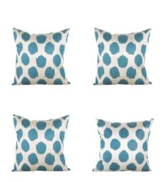 Set Of 4 Pcs, Ikat Pillow Cover, Silk & Cotton Pillow, 20.08 - thumbnail 1