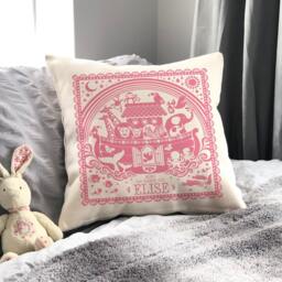 Personalised Christening Noah's Ark Nursery Cushion - New Baby, First Birthday, Baptism, Communion, Naming Ceremony Gift - thumbnail 3