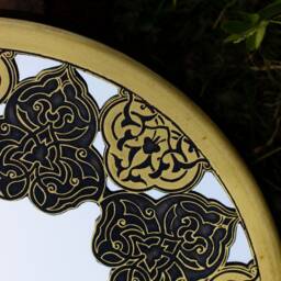 Unique Brass Mirror Islamic Art Hand Forged & Etched Antique- Oriental Geometry Patterns Wall - Geometric Works - thumbnail 2