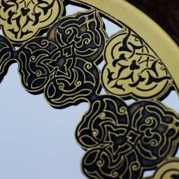 Unique Brass Mirror Islamic Art Hand Forged & Etched Antique- Oriental Geometry Patterns Wall - Geometric Works - thumbnail 3