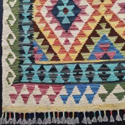 Kilim Rug Classic, Handmade Artisan Afghan Turkish Aztec Geometric Wool 144x104 cm - thumbnail 4