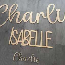 Personalised Wooden Name Sign, Door Sign, Plaque, Toy Box, Bedroom Door, Nursery Wall, Shelf, Cut Out Letters, Laser Cut Name, 6 Fonts - thumbnail 2