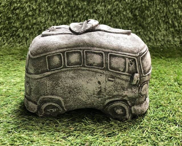 Concrete Hippy Camper Surfer Van Outdoor Garden Sculpture Frost Protected - image 1