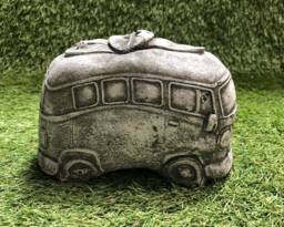 Concrete Hippy Camper Surfer Van Outdoor Garden Sculpture Frost Protected - thumbnail 1